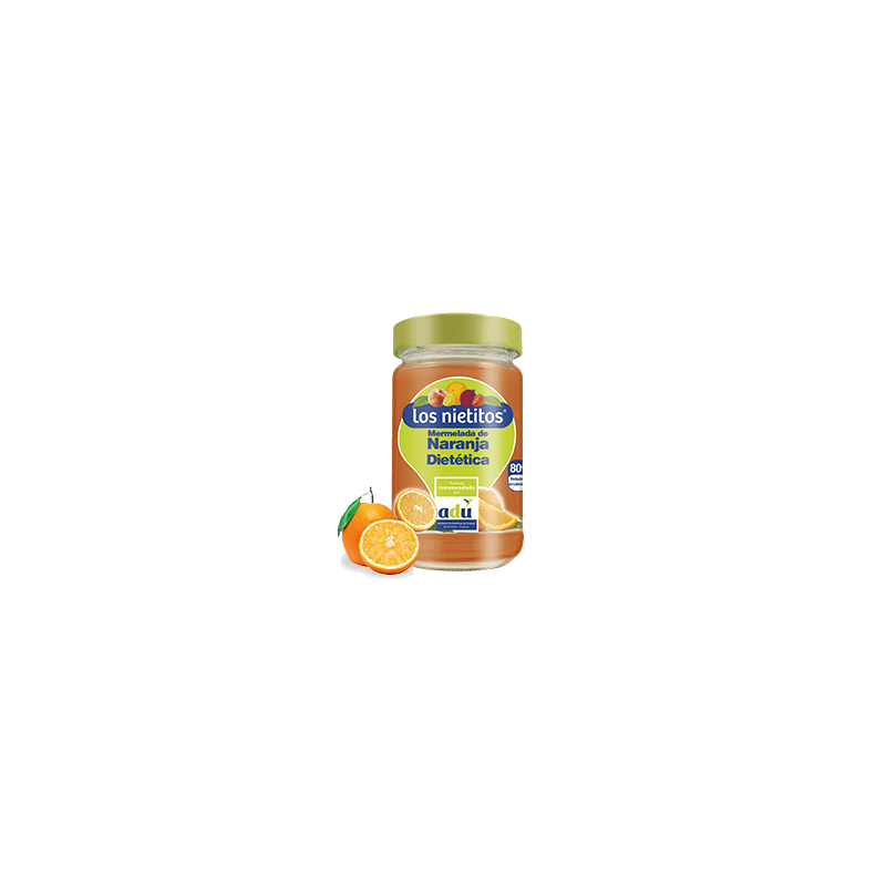 Mermelada de Naranja, Sin Azúcar, en Frasco de 340 grs. Contiene 30% de Fruta por 100 grs. de Mermelada.